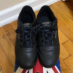 Reebok Classic Leather Men’s Size 6 Like New Black Retro Sneaker With Box